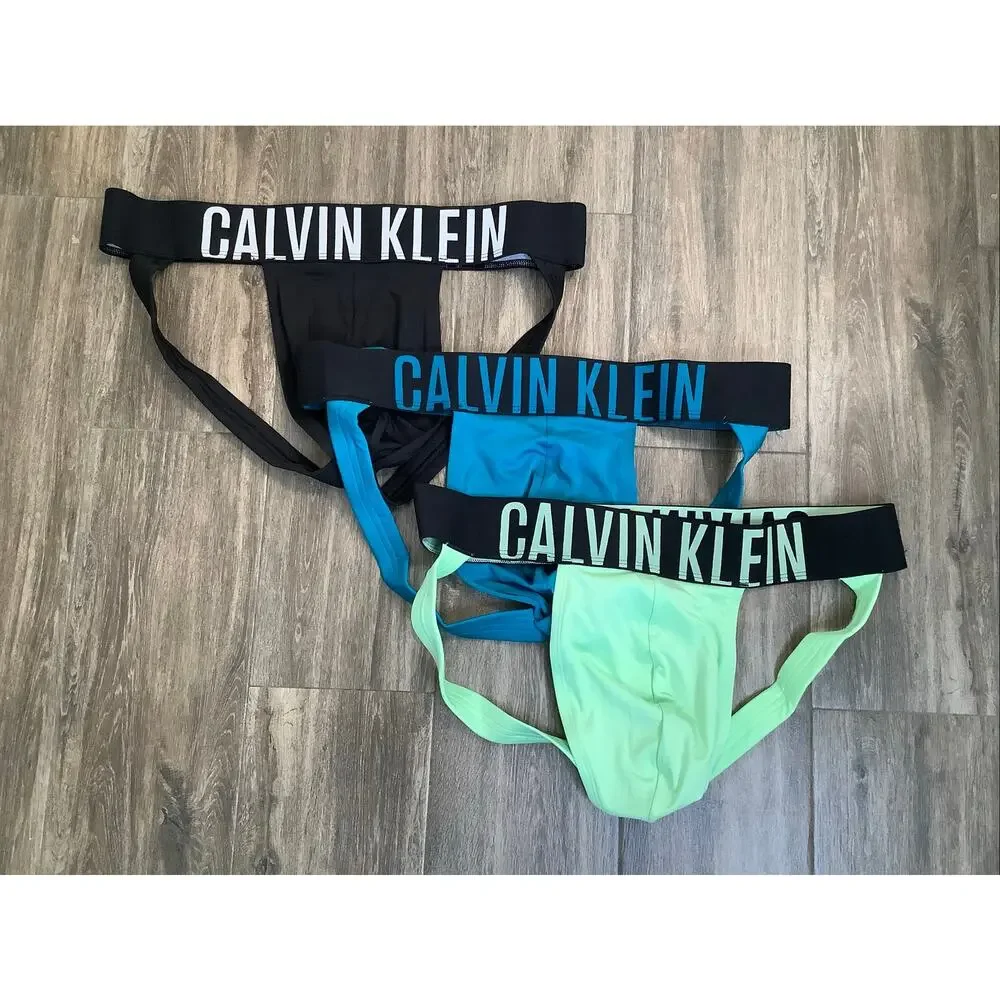 Calvin Klein Men's L 3-Pack Multicolor Intense Power Mirco Jock Straps B13-11